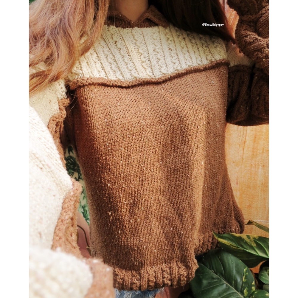 Vintage 70’s speckled chunky hand knit sweater 🍁 - Picture 4 of 8